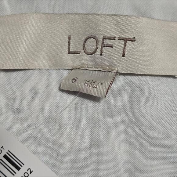 Loft Floral Blue White Midi Jungle Jacquard Wrap Midi Dress Size 6 Small New - Picture 10 of 11